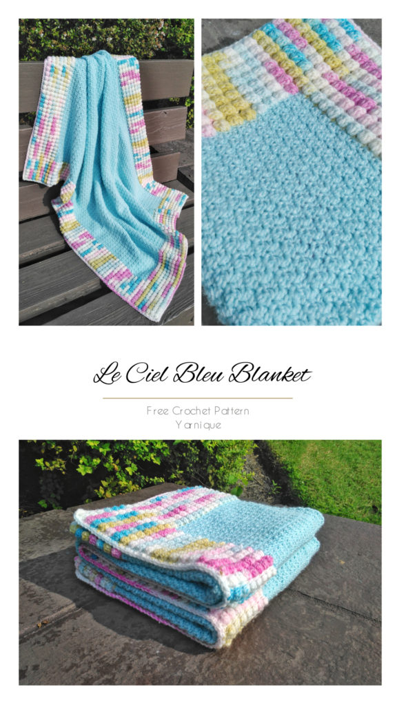 Le Ciel Bleu Blanket | Free Crochet Baby Blanket Patterns | Yarnique