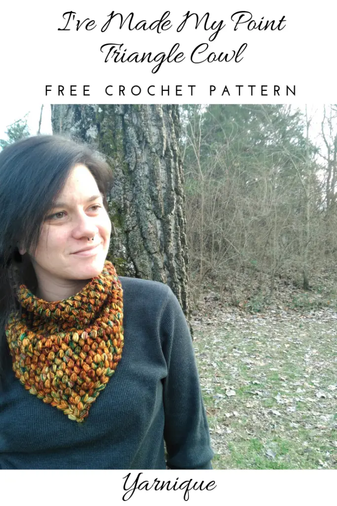I've Made My Point Triangle Cowl | Free Crochet Cowl Patterns | Yarnique